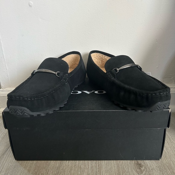 Coach Black Suede Leather Loafers - Picture 4 of 7